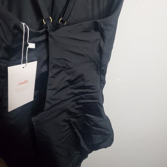 Andie Swim The Asbury One Piece Black Women's Size Medium NWT M High Neck - Picture 7 of 10